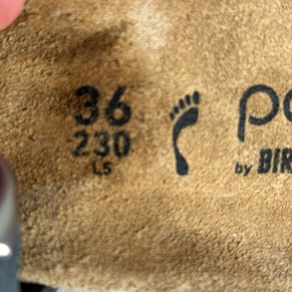 Papilio By Birkenstock Solely Metallic Blue Grey Nubuck Wedge Sandals Sz 36/US 5 - Picture 6 of 7